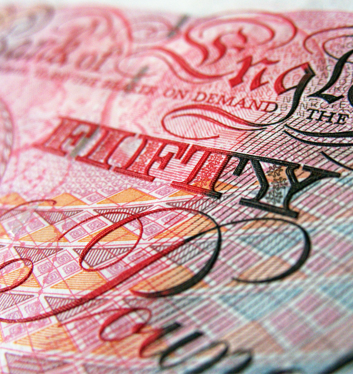 Fifty Pound Note up Close